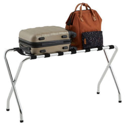 Porte-valise VOYAGE en métal chromé support-bagages accessoire de chambre hôtel pour sac de voyage et valise