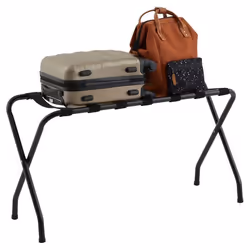 Porte-valise VOYAGE en métal noir support-bagages accessoire de chambre hôtel pour sac de voyage et valise