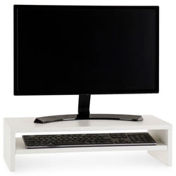 Réhausseur d'écran CONNECT en bois blanc avec 1 étagère 52 x 26 cm support pratique pour ordinateur portable