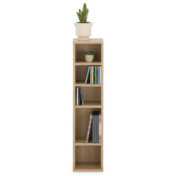Étagère pour CD et DVD MELODIE en bois avec 5 étagères 21 x 88 x 20 cm Semi-modulable Coloris chêne sonoma