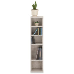 Étagère pour CD et DVD MELODIE en bois avec 5 étagères 21 x 88 x 20 cm Semi-modulable Coloris béton