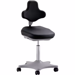 Siège d'atelier de laboratoire LABSTER, hauteur réglable de 460 à 650 mm, avec roulettes, assise et dossier en mousse de poly ...