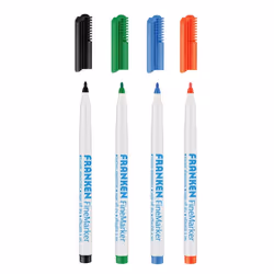 Franken FineMarker, 4 pièce(s), Noir, Bleu, Vert, Rouge, Pointe fine, Noir, Bleu, Vert, Rouge, Blanc, 1 mm, 2 mm