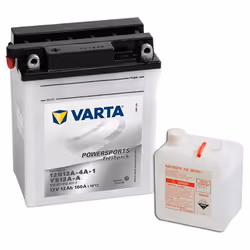 Varta Black Dynamic Powersports Freshpack YB12A-A, 9 Ah, 12 V, 160 A, Moto, Entretenu, A gauche