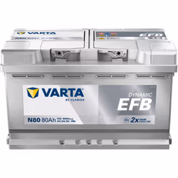 Batterie de démarrage Auto plomb sans entretien, livrée prêt à l'emploi. Tension : 12V Capacité : 80Ah Intensité de démarrage ...