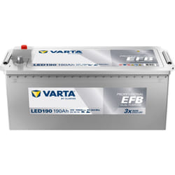 Batterie Varta Professional Dual Purpose efb led 190 12V 190AH 1050 amps 513x223x223 + Gauche