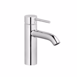 Mitigeur de lavabo sans vidage finitionchromée levier fermé montage monotrou hauteur du mitigeur 185 mm longueur du bec 135 m ...