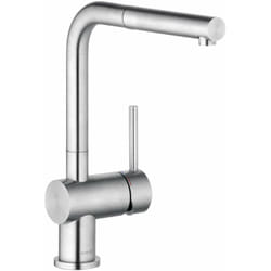 L Steel - Mitigeur d'évier avec bec extractible, inox brossé 45851F877 - Kludi