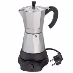 Cilio 273700, Cafetière moka électrique, Café moulu, 480 W, Aluminium, Noir