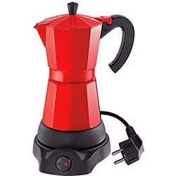 Cafetière italienne électrique - Cilio - Classico - 6 tasses - Rouge - Réservoir amovible