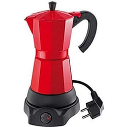 Cafetière italienne électrique - Cilio - Classico - 6 tasses - Rouge - Réservoir amovible