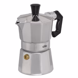 Cilio 320725, Cafetière à moka, Gris, Aluminium, 1 tasses, 65 mm, 65 mm