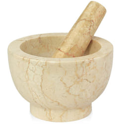Cilio 422016 mortier et pilon Champagne, Ivoire, Couleur marbre Marbre