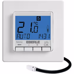 enquête Plage de réglage : 10 à 30 °C Rétroéclairage bleu Avec sonde à distance description Le thermostat encastrable FIT rép ...