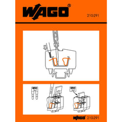 Wago 210-291 étiquette auto-collante Rectangle Noir, Orange, Blanc