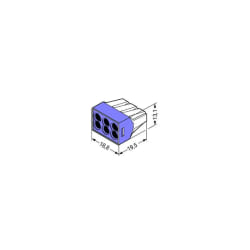 Bornes pour boîtes de dérivation H13,1mm avec boîtier transparent 06 conducteurs nouveau modèle boîte de 50 - WAGO - 773-106