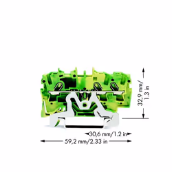 Wago 2001-1307 bornier Vert, Jaune