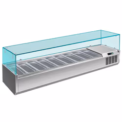 Saro VRX 2000 / 380, Réfrigérateur de point de vente, Comptoir, Acier inoxydable, Verre, Acier inoxydable, LED, 2 - 8 °C