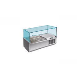 Saro VRX 955 / 380, Réfrigérateur de point de vente, Comptoir, Acier inoxydable, Verre, Acier inoxydable, LED, 2 - 8 °C