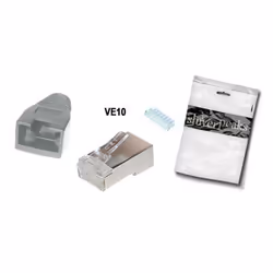 shiverpeaks BS72057-GR-10, RJ-45, Gris, Cat5e/6, Or, 10 pièce(s)