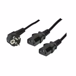 shiverpeaks Type F/2 x C13 1.8m, 1,8 m, Prise d'alimentation type F, Coupleur 2 x C13