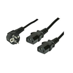 shiverpeaks Type F/2 x C13 1.8m Noir 1,8 m Prise d'alimentation type F Coupleur 2 x C13
