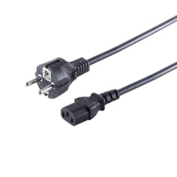 S/CONN 60006-G câble électrique Noir 1,8 m CEE 7/7 Coupleur C13