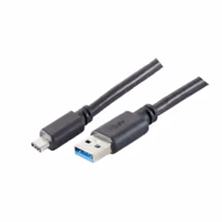 S-Conn 77141-1.8, 1,8 m, USB C, USB A, USB 3.2 Gen 1 (3.1 Gen 1), Noir
