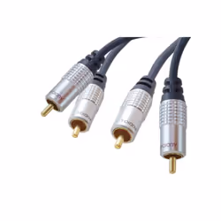 shiverpeaks sp-PROFESSIONAL, 2 x RCA, Mâle, 2 x RCA, Mâle, 3 m, Bleu, Chrome