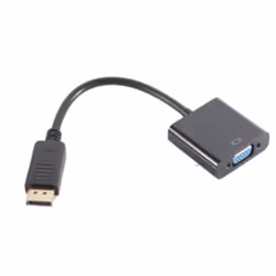 S-Conn BS14-05012, VGA (D-Sub), DisplayPort, Mâle, Femelle, Noir
