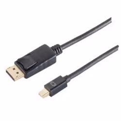 S-Conn BS10-52025, 1 m, DisplayPort, Mini DisplayPort, Mâle, Mâle, Noir