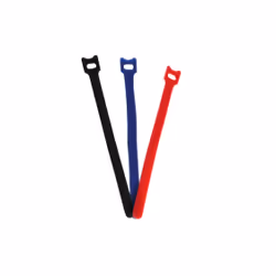 shiverpeaks BS18-10002, Attache-câbles à crochets et à boucles, Nylon, Polyester, Noir, Bleu, Rouge, 200 mm, 12,6 mm, 12 pièc ...