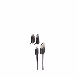 shiverpeaks BS14-15035, 2 m, USB A, Micro-USB B, USB 2.0, 480 Mbit/s, Noir