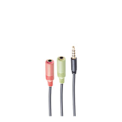 shiverpeaks BS14-05041 câble audio 0,25 m 2 x 3.5mm 3,5mm Noir