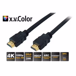 S-Conn 77470-0,5, 0,5 m, HDMI Type A (Standard), HDMI Type A (Standard), 8,16 Gbit/s, Canal de retour audio (ARC, Audio Retur ...
