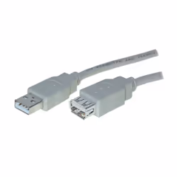 S-Conn USB 2.0 1.8m, 1,8 m, USB A, USB A, USB 2.0, Mâle/Femelle, Gris