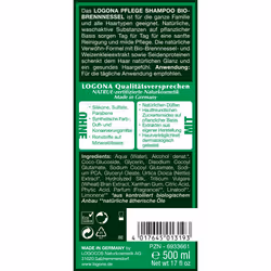 LOGONA Pflege Shampoo Bio-brennnessel 500 ml Shampoing Non-professionnel Unisexe