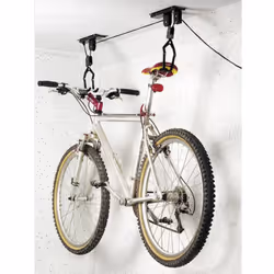 Description générale Ce support à vélo à poulie permet d'optimiser l'espace dans votre garage ou cave en suspendant votre vél ...