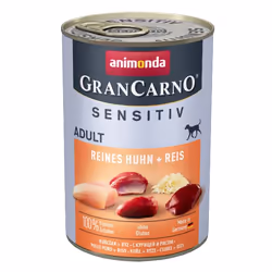 animonda GranCarno 82445, Adulte, Poulet, Riz, 400 g, Sans sucre, Sans soja
