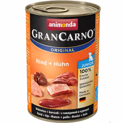 animonda GranCarno Original, Junior, Bœuf, Poulet, 400 g, Sans sucre, Sans soja