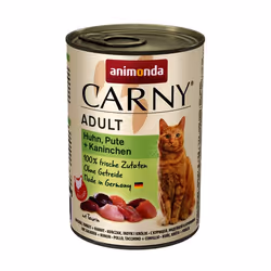 animonda Carny chicken, turkey + rabbit, Adulte, Poulet, Lapin, Dinde, 400 g, Sans soja