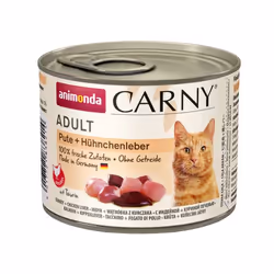 animonda Carny 83821, Adulte, Poulet, Turquie, 200 g, Sans grain, Sans soja, Pas de couleurs artificielles
