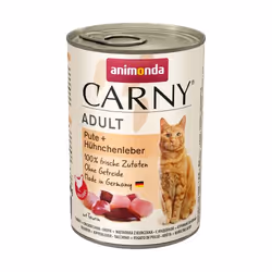 animonda Carny 83824, Adulte, Poulet, Turquie, 400 g, Sans grain, Sans soja, Pas de couleurs artificielles