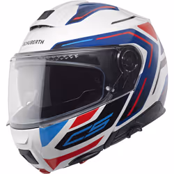 Schuberth C5 Omega Casque, blanc-rouge-bleu, taille L pour Hommes