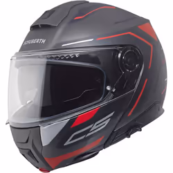 Schuberth C5 Omega Casque, noir-gris-rouge, taille S pour Hommes