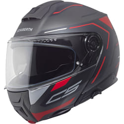Schuberth C5 Omega Casque, noir-gris-rouge, taille S pour Hommes