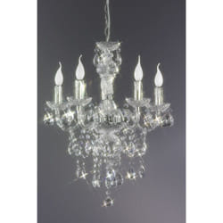 Lustre baroque, Lustre baroque 5 Lampes Transparent en Acrylique Trio