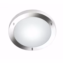 Le plafonnier CONDUS par Trio Lighting est composé d'une structure ronde en métal nickel mat et d'un diffuseur en verre opale ...