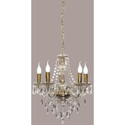 Trio - Lustre baroque, Lustre baroque 5 Lampes Laiton en Acrylique