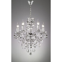 Trio - Lustre baroque, Lustre baroque 5 Lampes Chrome en Acrylique